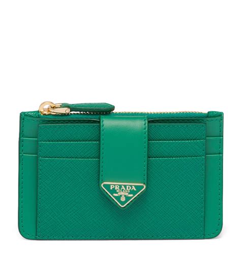 prada green card holder print|Sage Green Leather card holder .